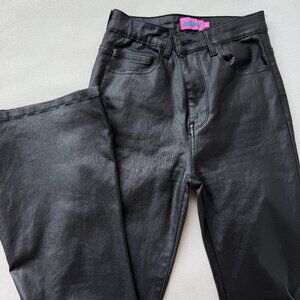 $98 Edikted Black Faux Leather Pants | Flare Jeans | Size XS Petite | Luna Pants